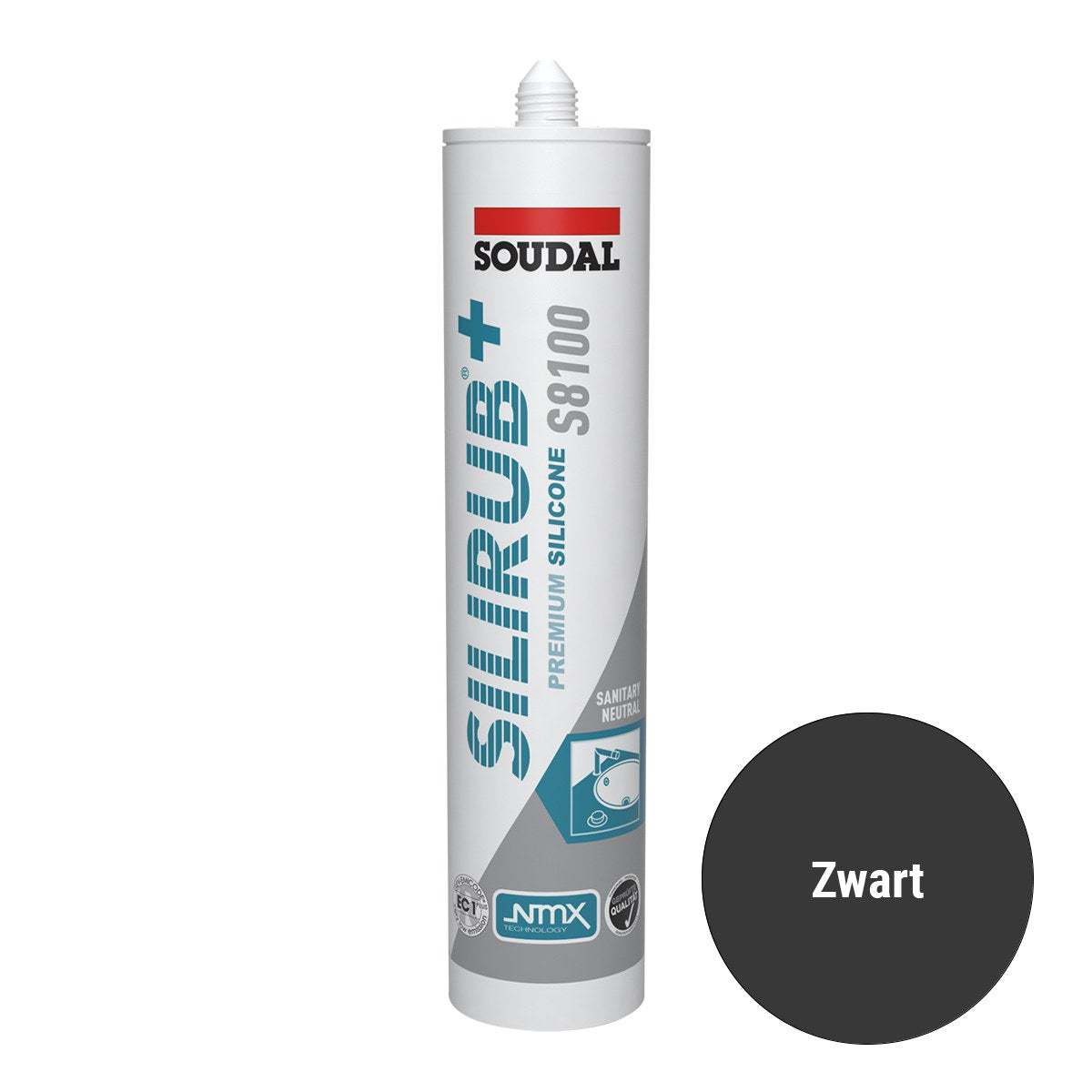 Soudal Silirub+ S8100 sanitairkit zwart