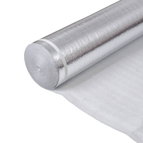 Alufoam ondervloer 2 mm met overlap en plakstrip