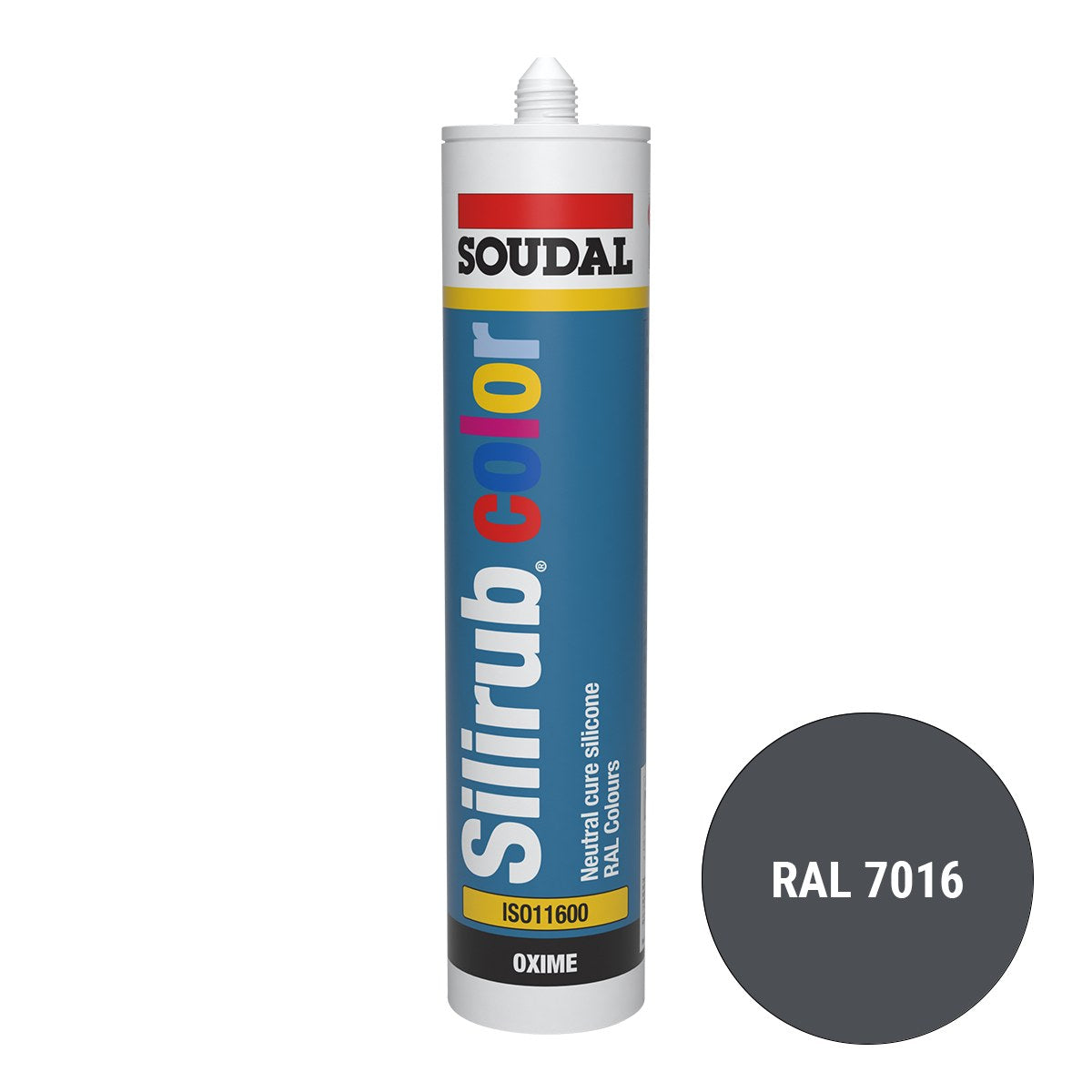 Soudal Silirub Color siliconenkit RAL 7016 antraciet