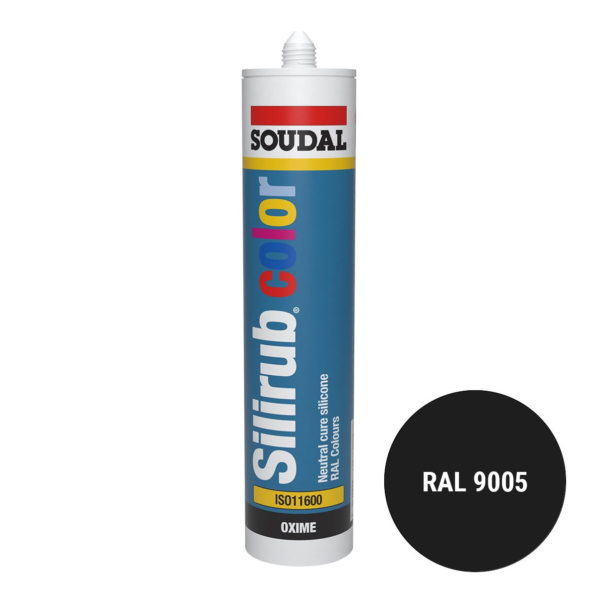 Soudal Silirub Color siliconenkit RAL 9005 zwart