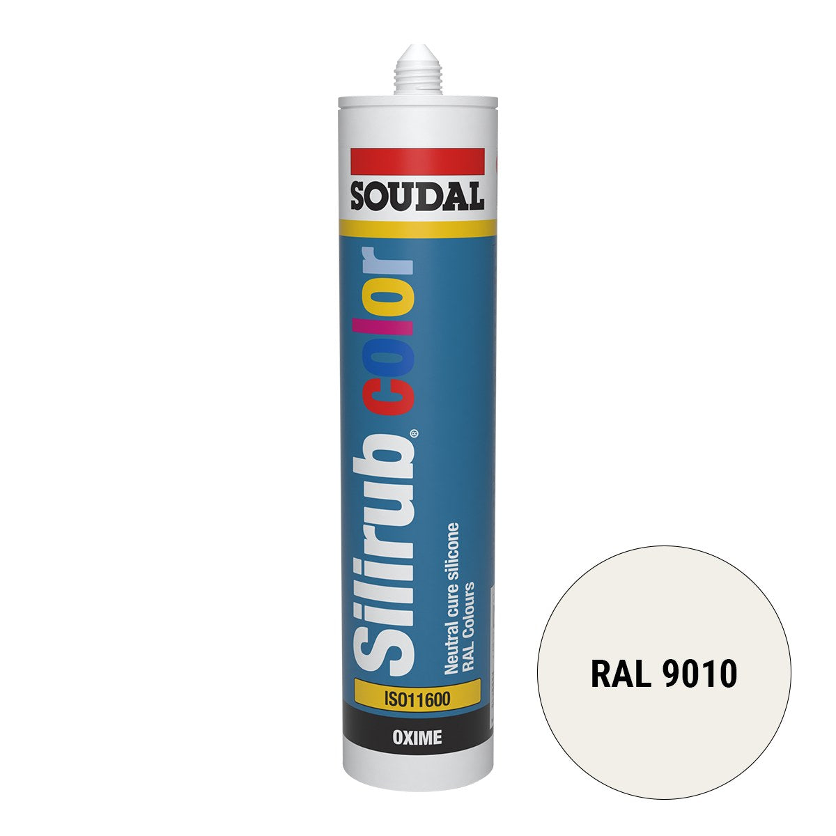 Soudal Silirub Color siliconenkit RAL 9010 wit