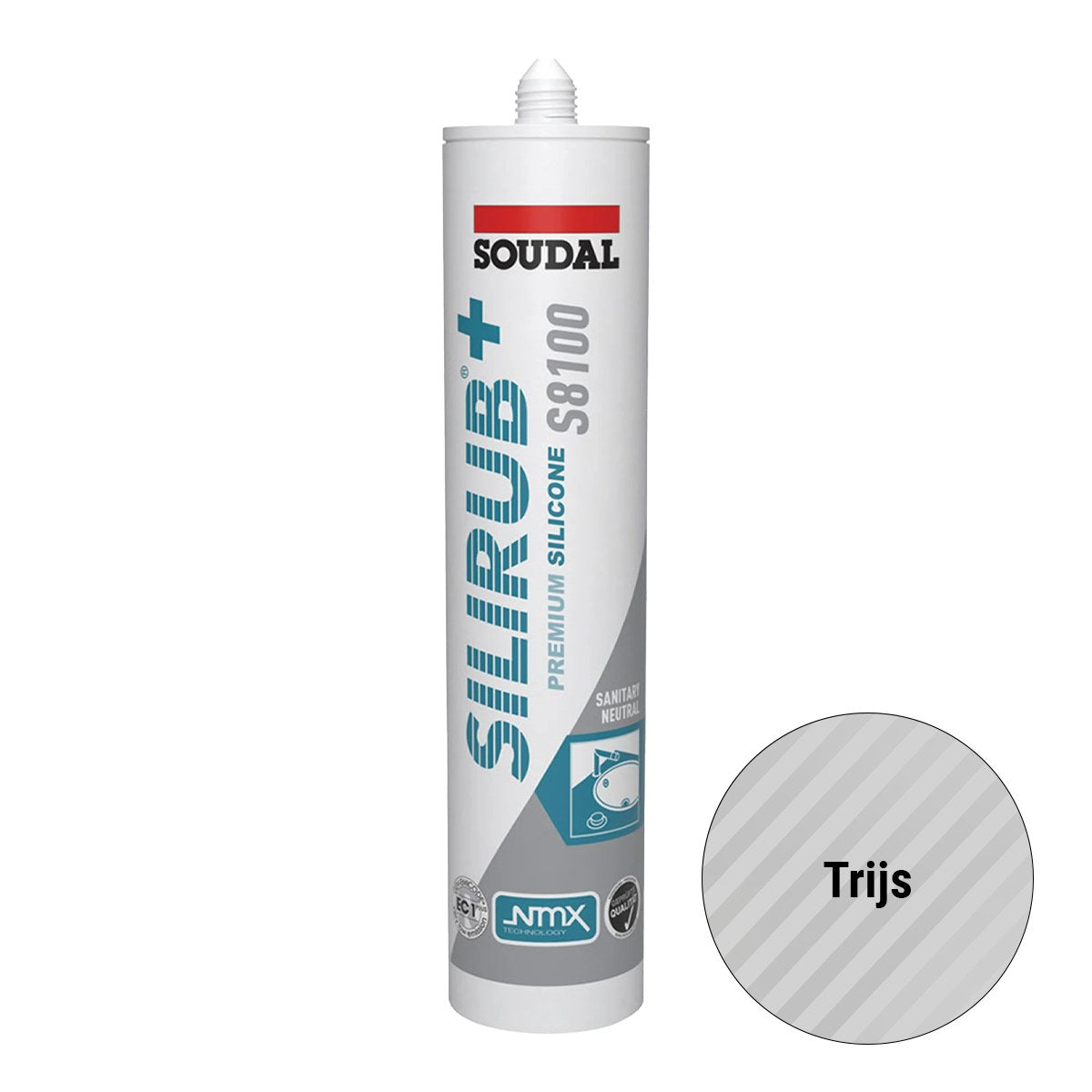 Soudal siliconenkit transparant grijs