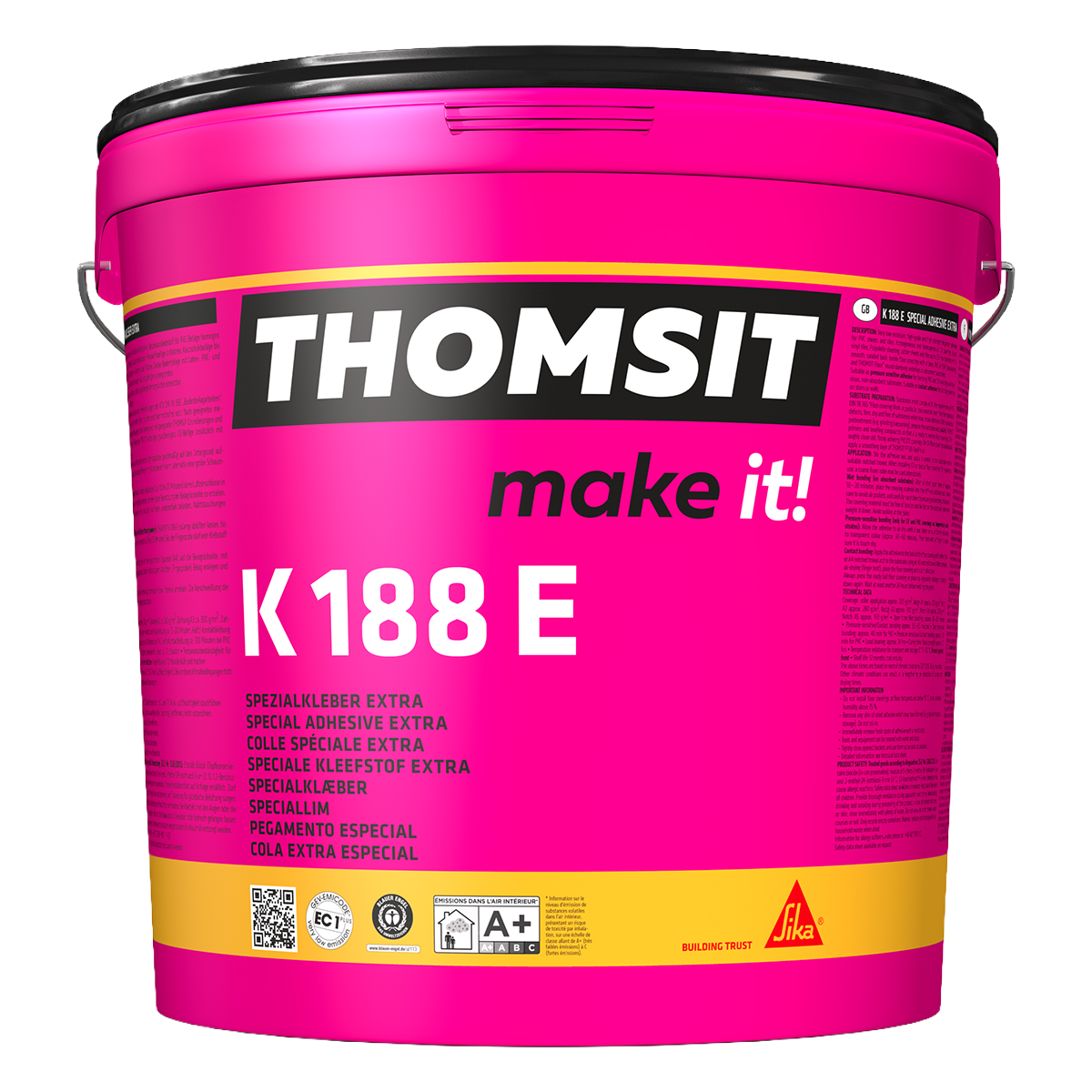 Thomsit K188 E Aquaplast PVC-lijm 13 kg emmer